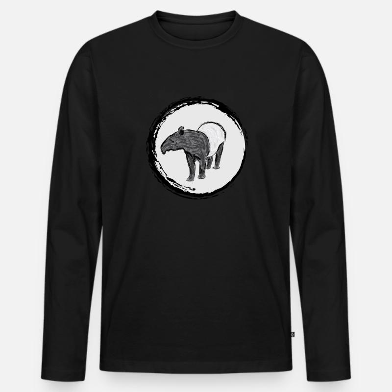 Schabrackentapir / Malayan Tapir II - Männer Premium Bio Langarmshirt - Schwarz