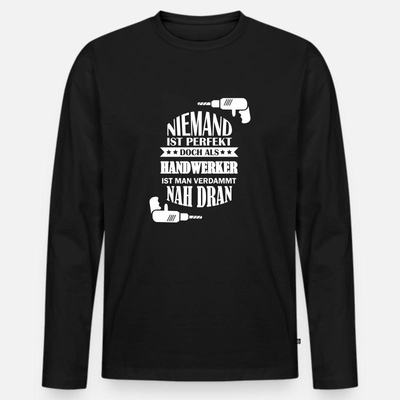 perfekter handwerker - Männer Premium Bio Langarmshirt - Schwarz