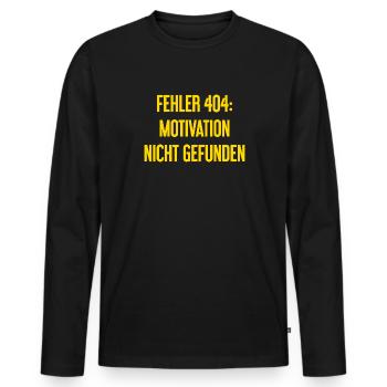 Error 404: Motivation not found - Men's Premium Organic Long Sleeve Shirt - black - Front - Nico (187cm)
