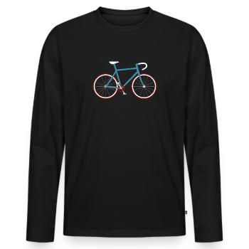 Vélo rétro vintage vélo vélo cycliste - T-shirt manches longues Premium bio Homme - noir - Devant - Nico (187cm)