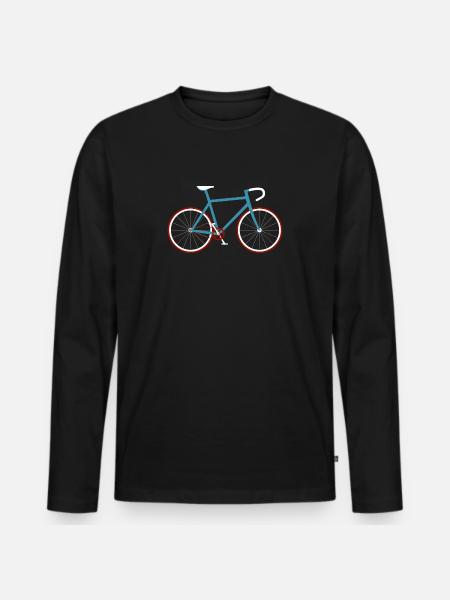 Fahrrad Radfahrer Rennrad Radsport Retro Grafik - Männer Premium Bio Langarmshirt - Schwarz