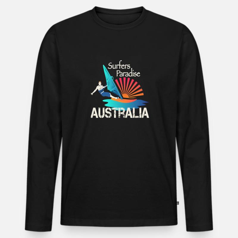 Surfers Paradise Surfer - Männer Premium Bio Langarmshirt - Schwarz