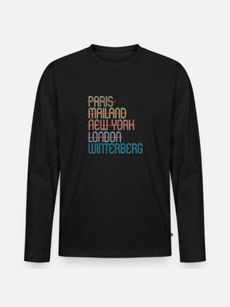 WINTERBERG - Männer Premium Bio Langarmshirt - Schwarz