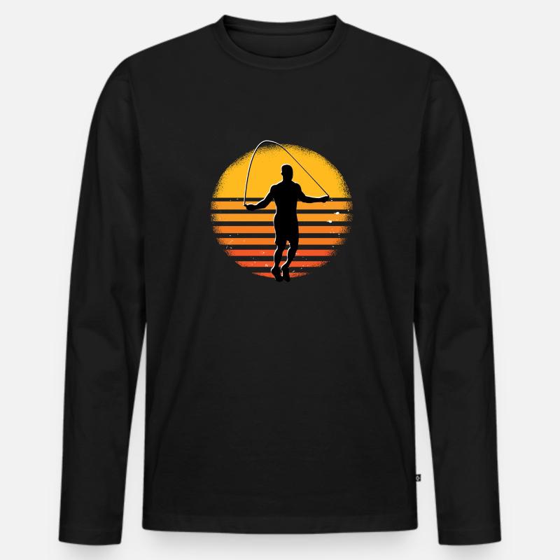 Rope jumper - Männer Premium Bio Langarmshirt - Schwarz