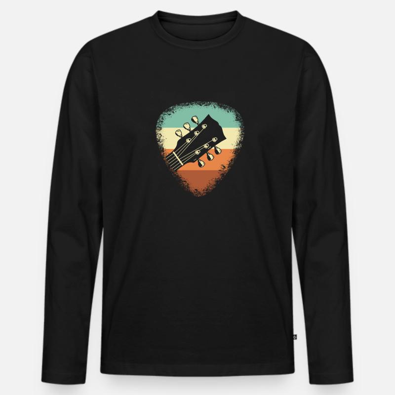 Guitar - Männer Premium Bio Langarmshirt - Schwarz