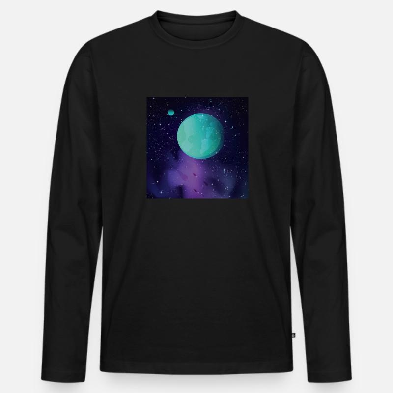 Earth - Männer Premium Bio Langarmshirt - Schwarz