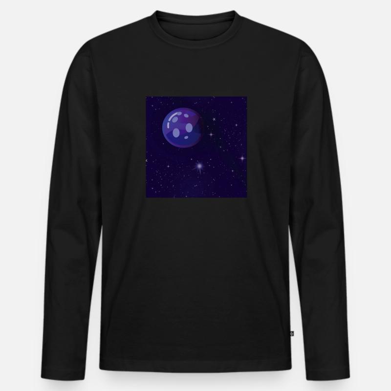 Neptune - Männer Premium Bio Langarmshirt - Schwarz