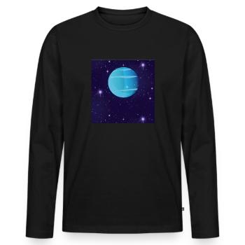 Uranus - Men's Premium Organic Long Sleeve Shirt - black - Front - Nico (187cm)