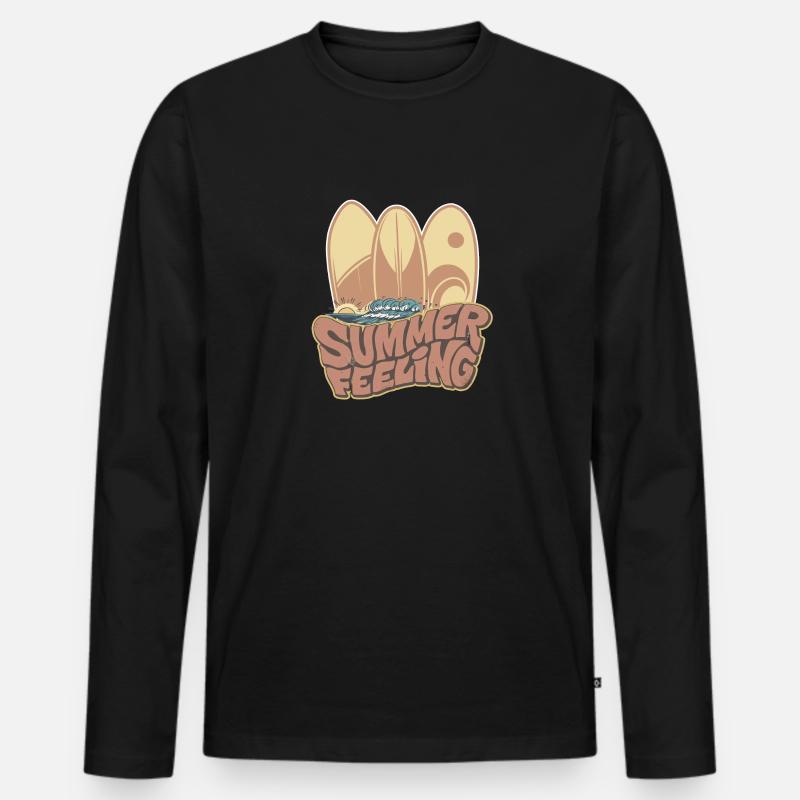 Summer Feeling - Männer Premium Bio Langarmshirt - Schwarz