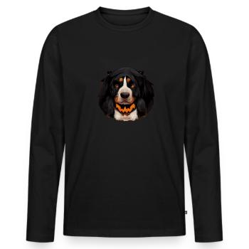 Halloween Bouvier bernois - T-shirt manches longues Premium bio Homme - noir - Devant - Nico (187cm)