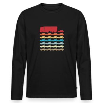 LKW Fahrer Trucker Spedition Disponent - Männer Premium Bio Langarmshirt - Schwarz - Vorne - Nico (187cm)