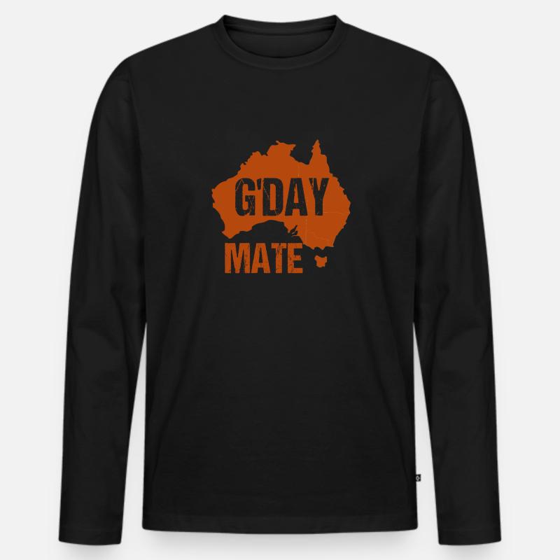 G'DAY MATE - Männer Premium Bio Langarmshirt - Schwarz