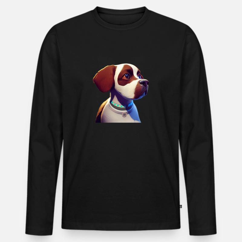 English Springer Spaniel - Männer Premium Bio Langarmshirt - Schwarz