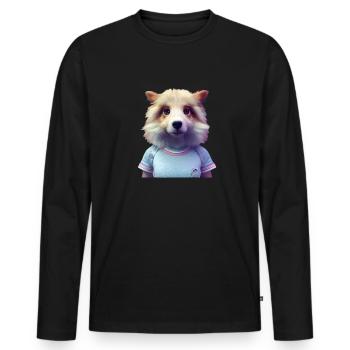 Shiba Inu Dog - Shiba Inu - Men's Premium Organic Long Sleeve Shirt - black - Front - Nico (187cm)