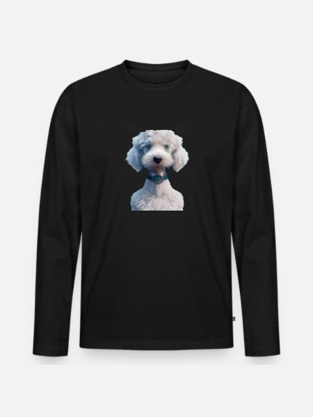 Bedlington Terrier Dog - Bedlington Terrier - Men's Premium Organic Long Sleeve Shirt - black