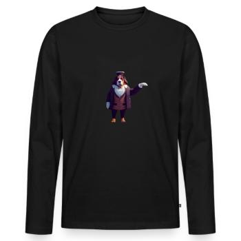 Bouvier Bernois - Bouvier Bernois - T-shirt manches longues Premium bio Homme - noir - Devant - Nico (187cm)