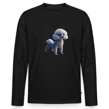 Caniche Dog - Caniche - T-shirt manches longues Premium bio Homme - noir - Devant - Nico (187cm)