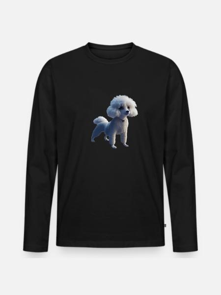 Caniche Dog - Caniche - T-shirt manches longues Premium bio Homme - noir