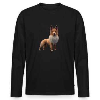 Berger Belge - T-shirt manches longues Premium bio Homme - noir - Devant - Nico (187cm)