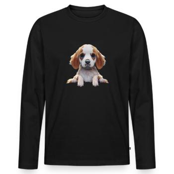 English Springer Spaniel - Männer Premium Bio Langarmshirt - Schwarz - Vorne - Nico (187cm)