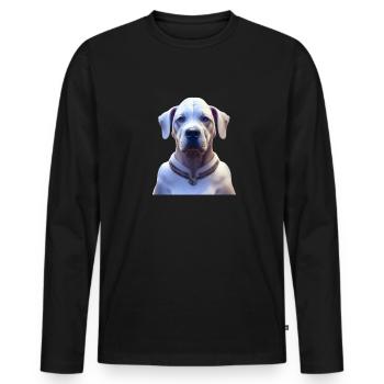 Dogo Argentino Chien - Dogo Argentino - T-shirt manches longues Premium bio Homme - noir - Devant - Nico (187cm)