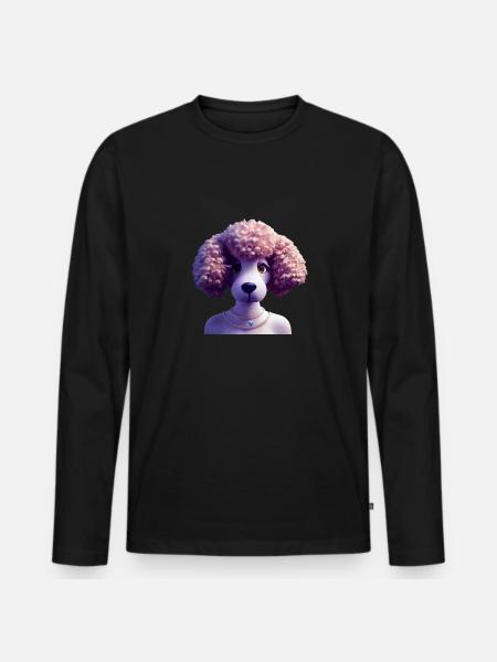 Poodle Dog - Poodle - Men's Premium Organic Long Sleeve Shirt - black