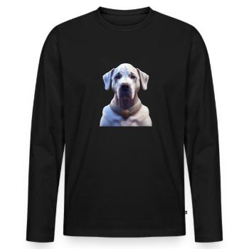Dogo Argentino Chien - Dogo Argentino - T-shirt manches longues Premium bio Homme - noir - Devant - Nico (187cm)