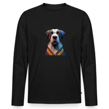 Grand Bouvier Suisse - T-shirt manches longues Premium bio Homme - noir - Devant - Nico (187cm)