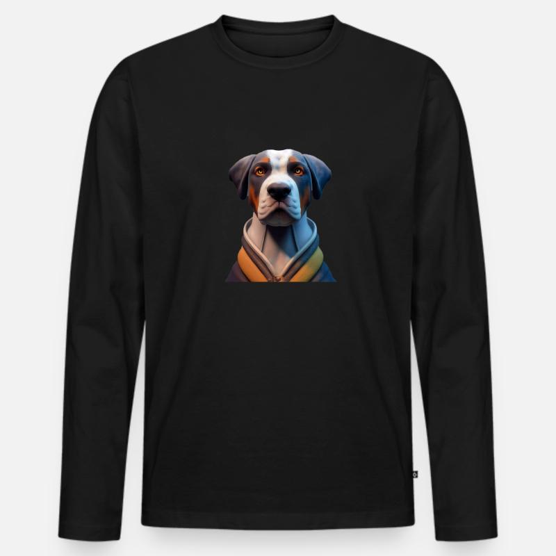 Grosser Schweizer Sennenhund - Männer Premium Bio Langarmshirt - Schwarz