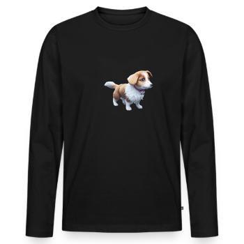 Australian Shepherd Dog - Men's Premium Organic Long Sleeve Shirt - black - Front - Nico (187cm)