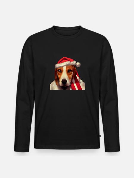 American Foxhound Christmas - Men's Premium Organic Long Sleeve Shirt - black
