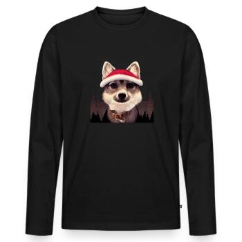Trèfle d’Alaska Kai Noël - T-shirt manches longues Premium bio Homme - noir - Devant - Nico (187cm)
