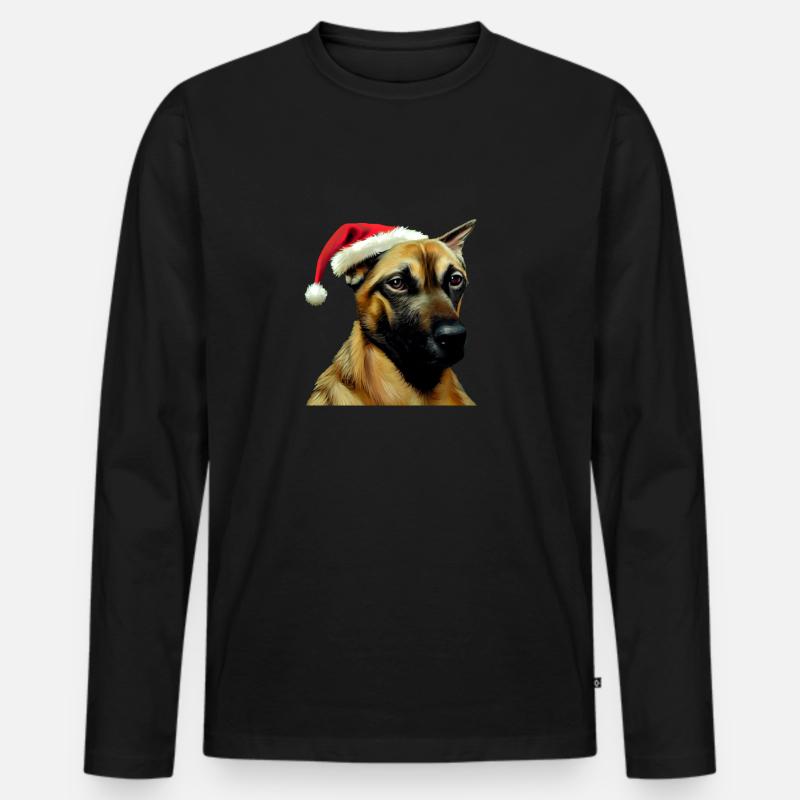 Malinois Weihnachten - Malinois - Männer Premium Bio Langarmshirt - Schwarz