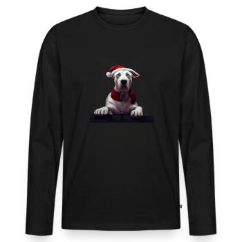 Dogo Argentino Noël - Dogo Argentino - T-shirt manches longues Premium bio Homme - noir - Devant - Nico (187cm)