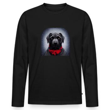 Cane Corso Noël - T-shirt manches longues Premium bio Homme - noir - Devant - Nico (187cm)