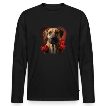 Black Mouth Cur Saint-Valentin - T-shirt manches longues Premium bio Homme - noir - Devant - Nico (187cm)