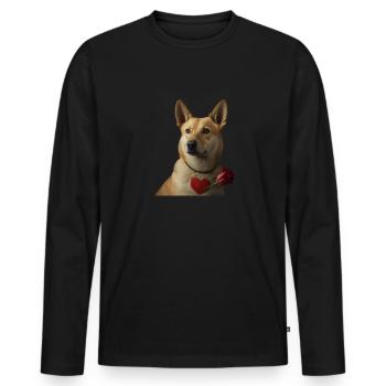 Carolina Dog Saint-Valentin - T-shirt manches longues Premium bio Homme - noir - Devant - Nico (187cm)