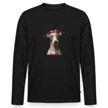 Italian Greyhound Valentins Tag - Männer Premium Bio Langarmshirt - Schwarz - Vorne - Nico (187cm)