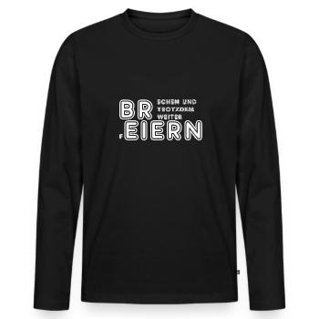 Breiern - Brechen trotzdem weiter feiern - White - Männer Premium Bio Langarmshirt - Schwarz - Vorne - Nico (187cm)