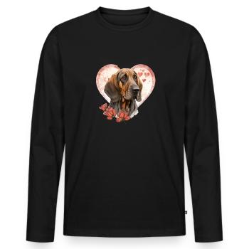 Bavarian Mountain Sweat Dog Valentine's Day - Men's Premium Organic Long Sleeve Shirt - black - Front - Nico (187cm)