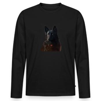 Black Shepherd Saint-Valentin - T-shirt manches longues Premium bio Homme - noir - Devant - Nico (187cm)