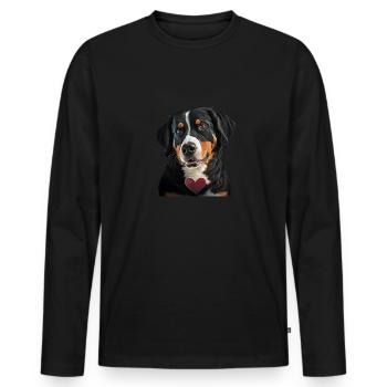 Entlebucher Mountain Dog Saint-Valentin - T-shirt manches longues Premium bio Homme - noir - Devant - Nico (187cm)
