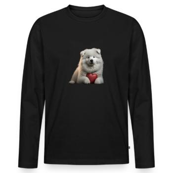 Samojeden Valentins Tag - Männer Premium Bio Langarmshirt - Schwarz - Vorne - Nico (187cm)