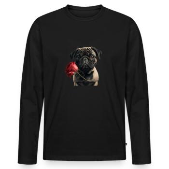 Carlin Saint-Valentin - T-shirt manches longues Premium bio Homme - noir - Devant - Nico (187cm)