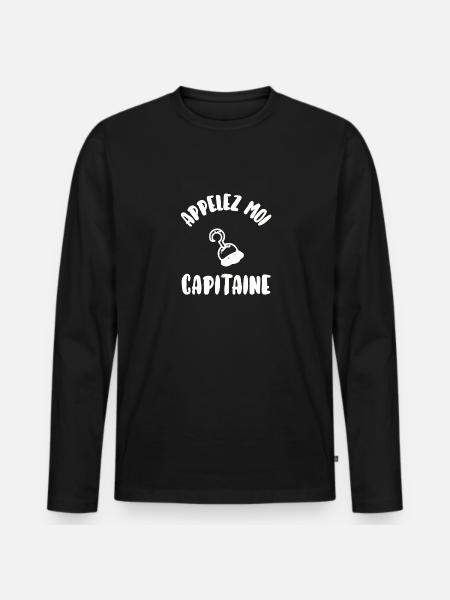Appelez moi capitaine - T-shirt manches longues Premium bio Homme - noir