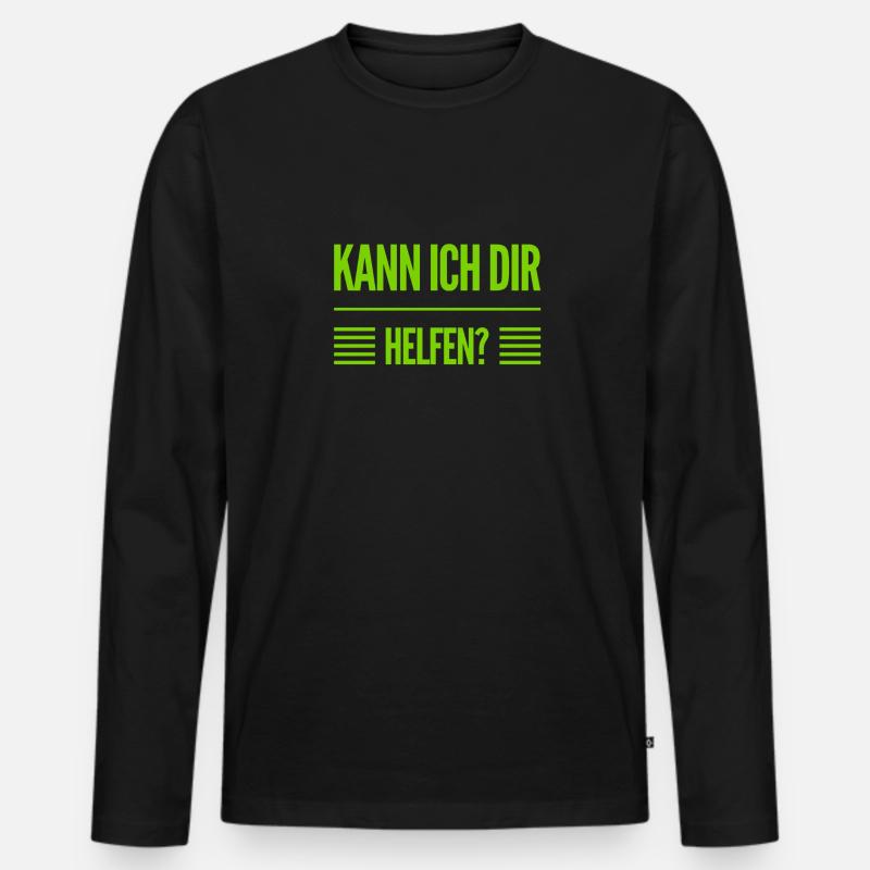Was willst du? - Männer Premium Bio Langarmshirt - Schwarz