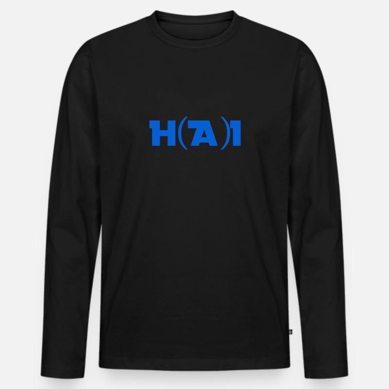 hallihallo - Männer Premium Bio Langarmshirt - Schwarz