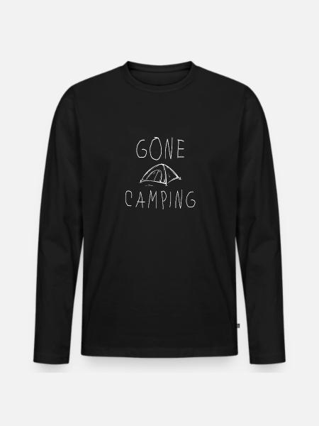 GONE CAMPING white 4x4 - Men's Premium Organic Long Sleeve Shirt - black