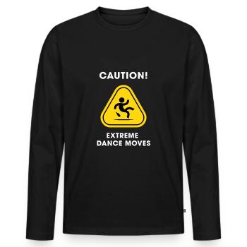 Mouvements de danse extrêmes - T-shirt manches longues Premium bio Homme - noir - Devant - Nico (187cm)