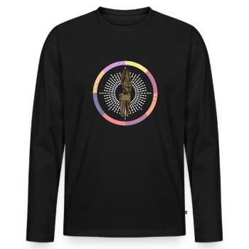 Afro Hairstyle Worsted Hair Culture African History - Men's Premium Organic Long Sleeve Shirt - black - Front - Nico (187cm)